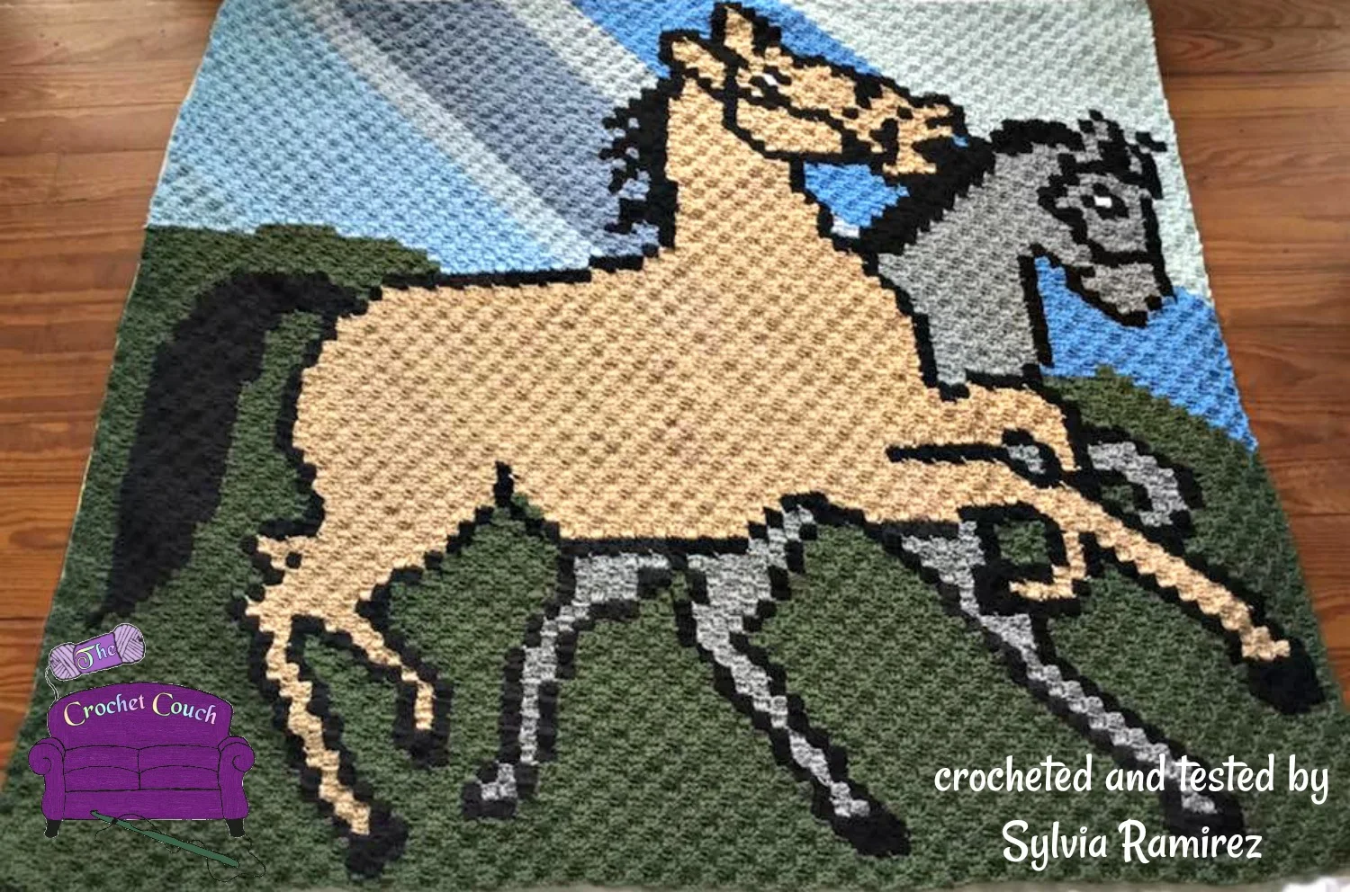 Pair of Horses Afghan, C2C Crochet Pattern