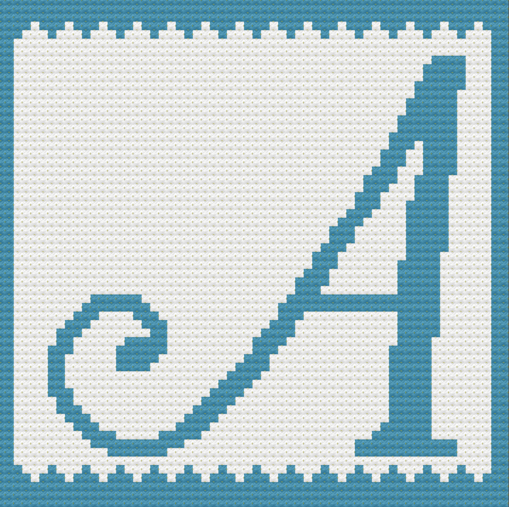 letter a kids afghan c2c crochet pattern
