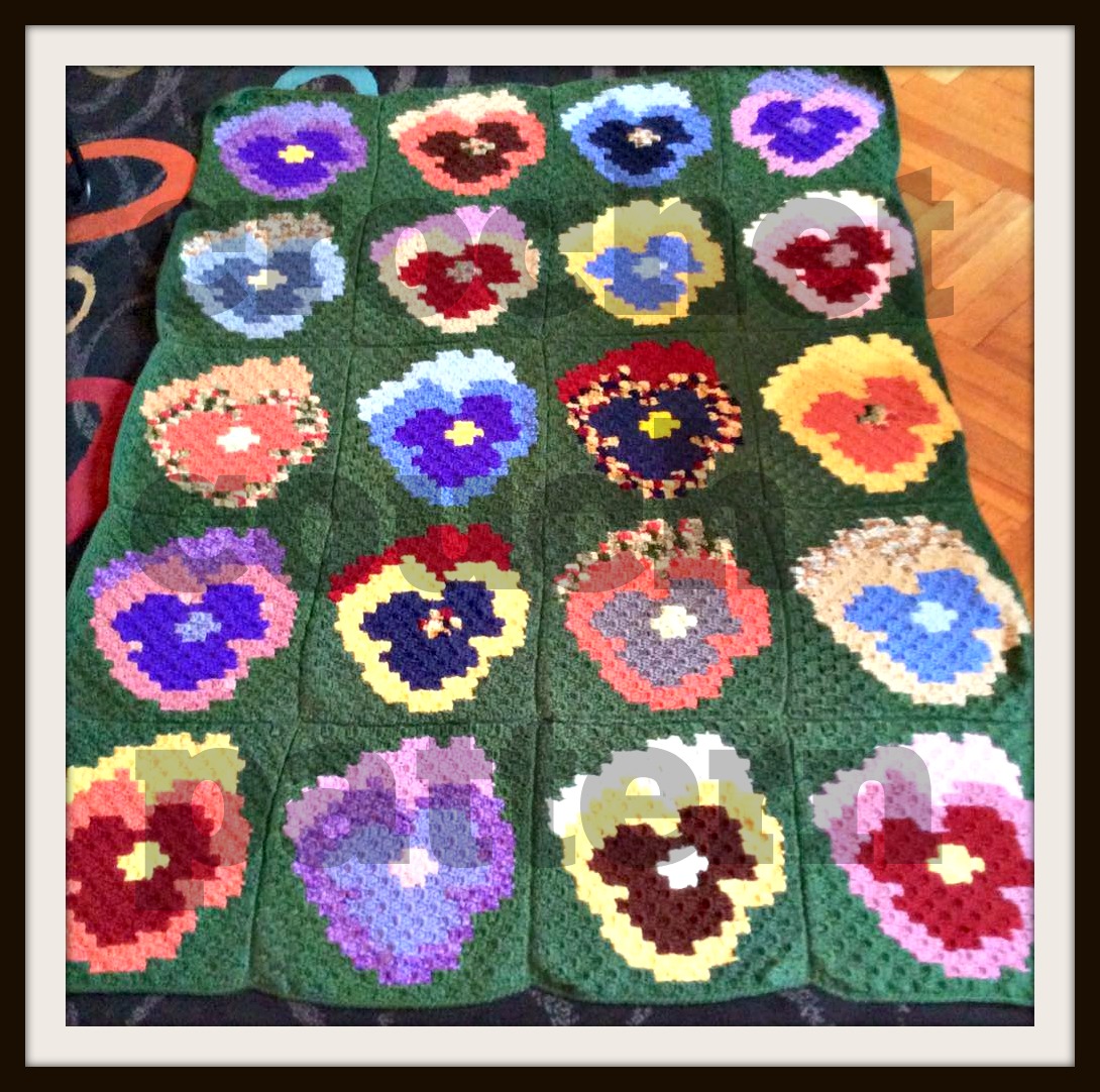 Pansy Afghan, C2C Crochet Pattern, Written Row by Row, Color Counts, Instant Download, C2C Graph, C2C Pattern, Graphgan Pattern, Corner to Corner, Graphgan, Crochet Pattern