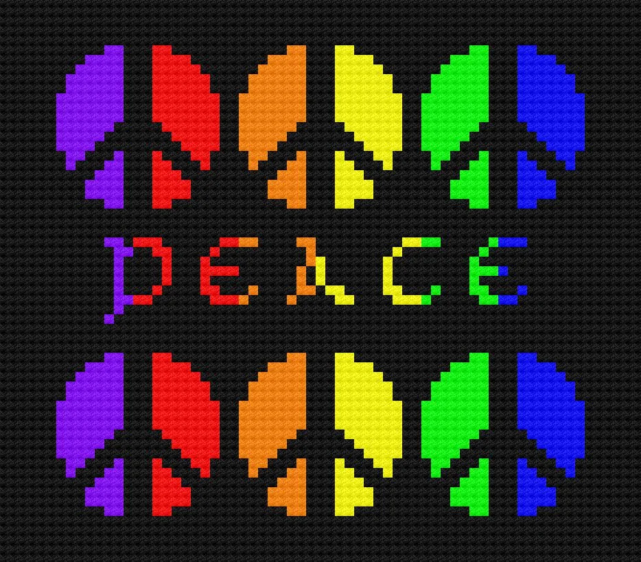 Peace Afghan, C2C Crochet Pattern, Written Row by Row, Color Counts, Instant Download, C2C Graph, C2C Pattern, Graphgan Pattern, Corner to Corner, Graphgan, Crochet Pattern