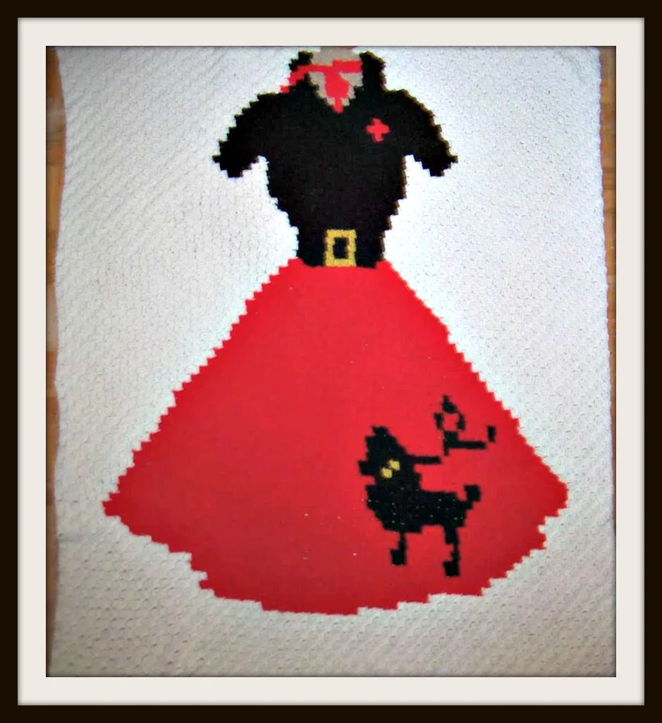 Poodle Skirt Afghan, C2C Crochet Pattern, Written Row by Row, Color Counts, Instant Download, C2C Graph, C2C Pattern, Graphgan Pattern, Corner to Corner, Graphgan, Crochet Pattern