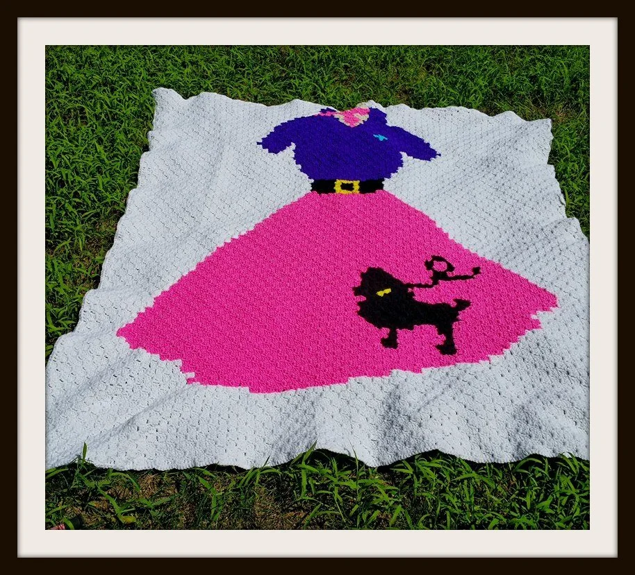 Poodle Skirt Afghan, C2C Crochet Pattern, Written Row by Row, Color Counts, Instant Download, C2C Graph, C2C Pattern, Graphgan Pattern, Corner to Corner, Graphgan, Crochet Pattern