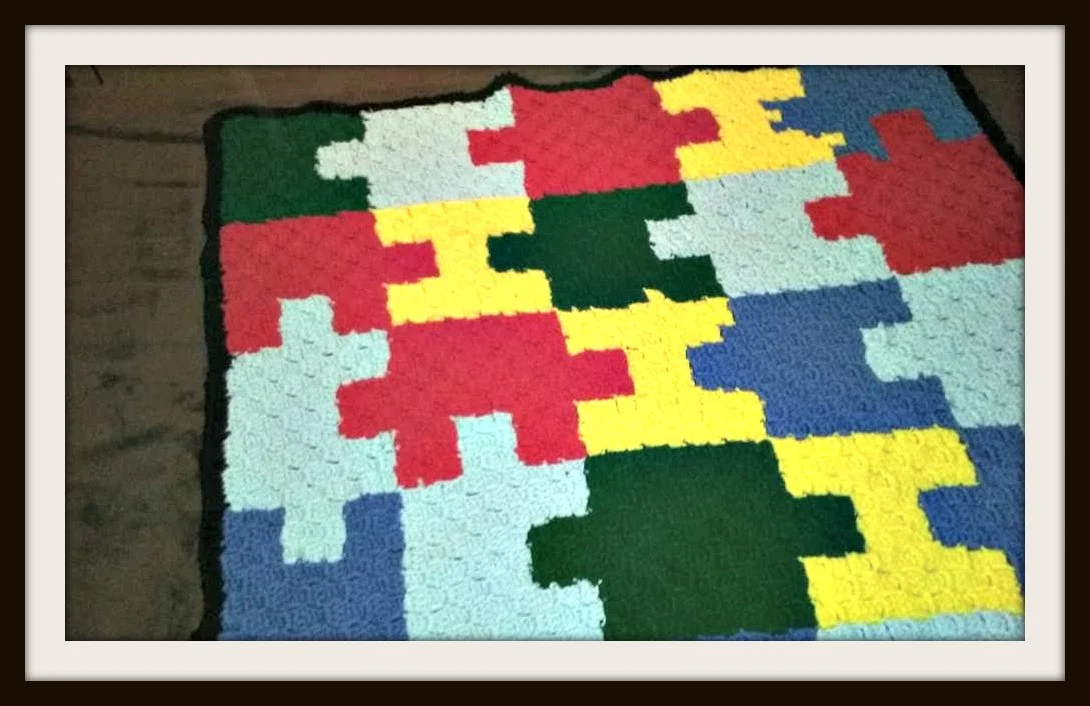 Puzzle Piece Throw, C2C Crochet Pattern