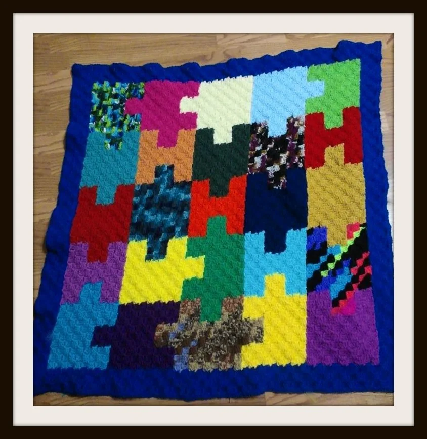Puzzle Piece Throw, C2C Crochet Pattern