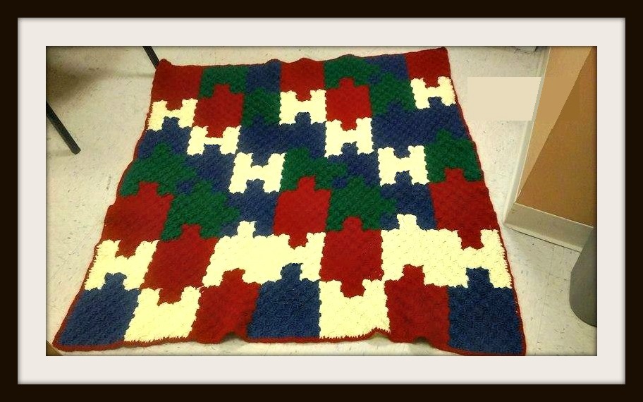 Puzzle Piece Throw, C2C Crochet Pattern