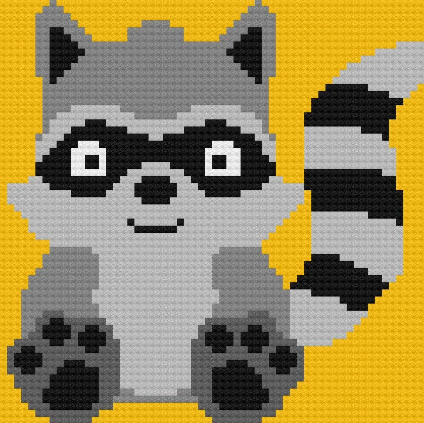 Raccoon Baby Afghan, C2C Crochet Pattern