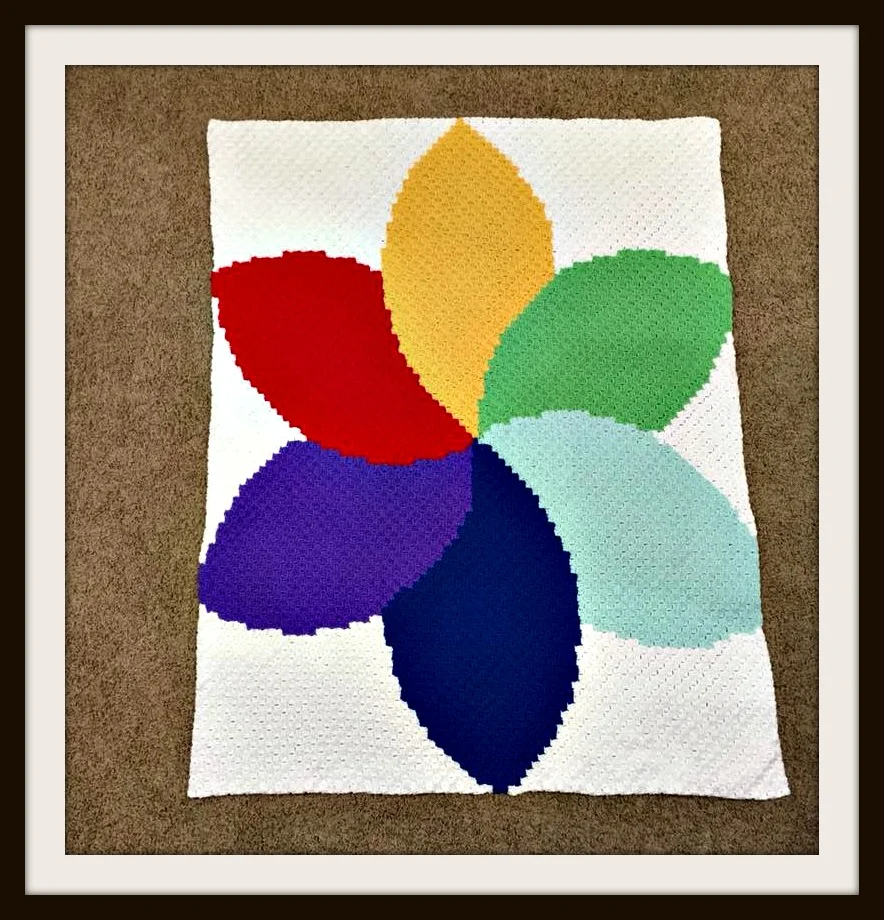 Rainbow Swirl Afghan, C2C Crochet Pattern