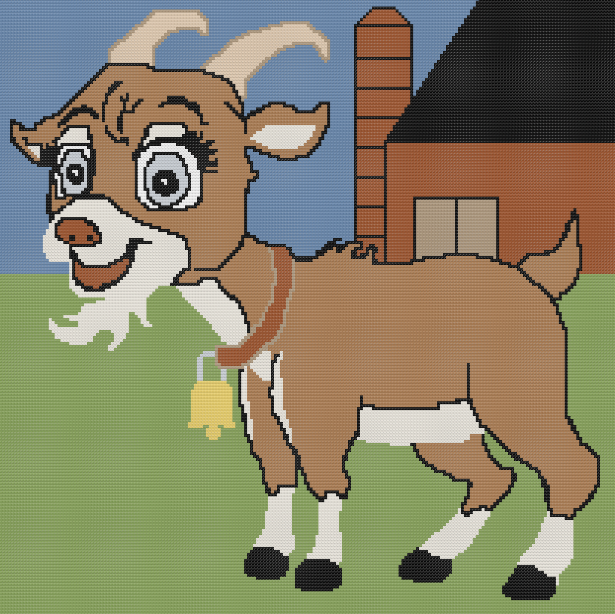 Goat on a Farm Afghan, sc Crochet Pattern, tss Crochet Pattern, Written Row by Row, Color Counts, Instant Download, sc Graph, tss Graph, Graphgan Pattern,  Graphgan, Crochet Pattern