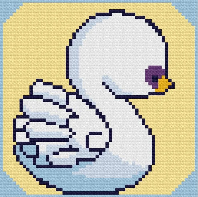 Swan Baby Afghan, C2C Crochet Pattern, Written Row by Row, Color Counts, Instant Download, C2C Graph, C2C Pattern, Graphgan Pattern, Corner to Corner, Graphgan, Crochet Pattern