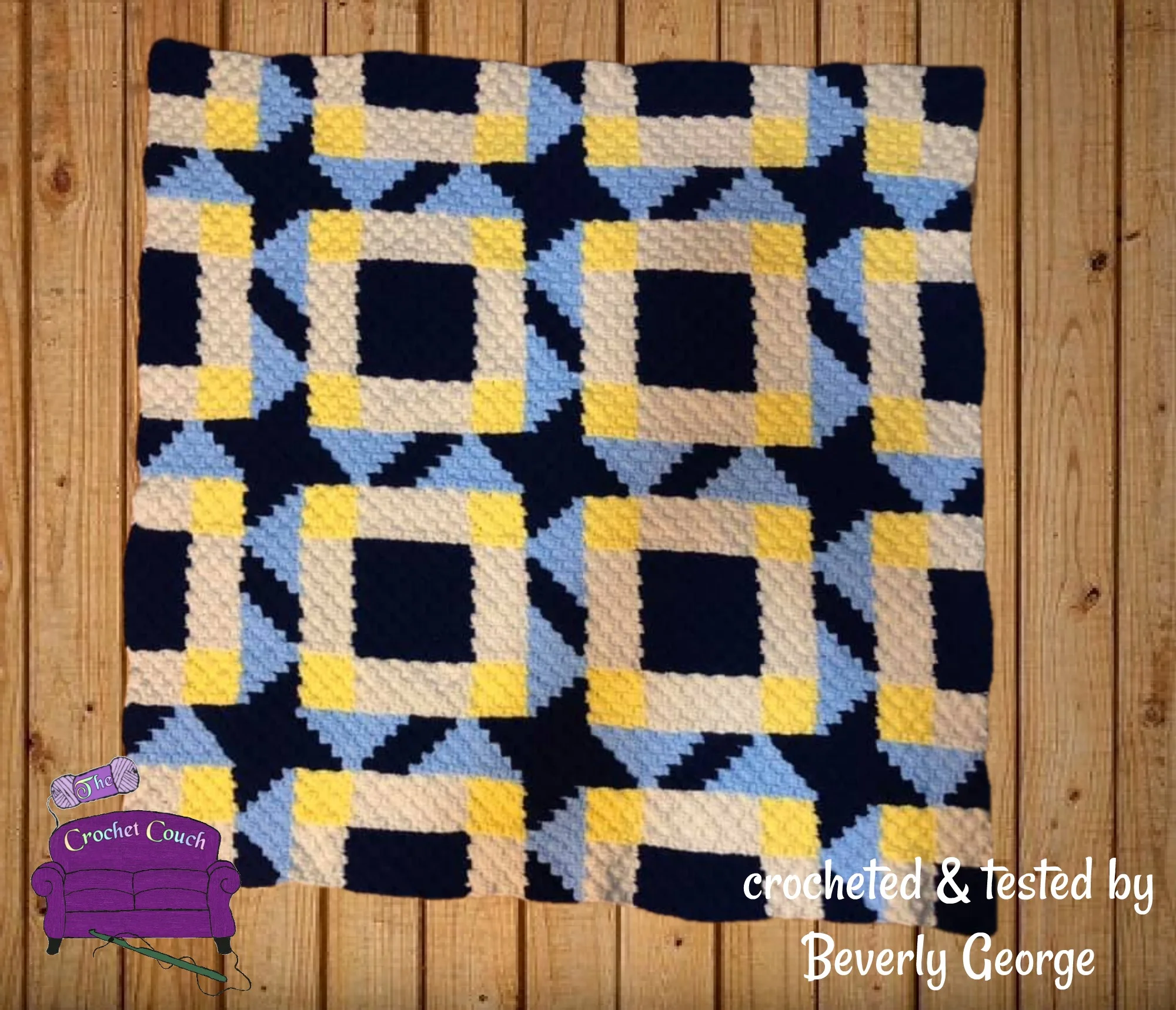 Kori Quilt Afghan, C2C Crochet Pattern