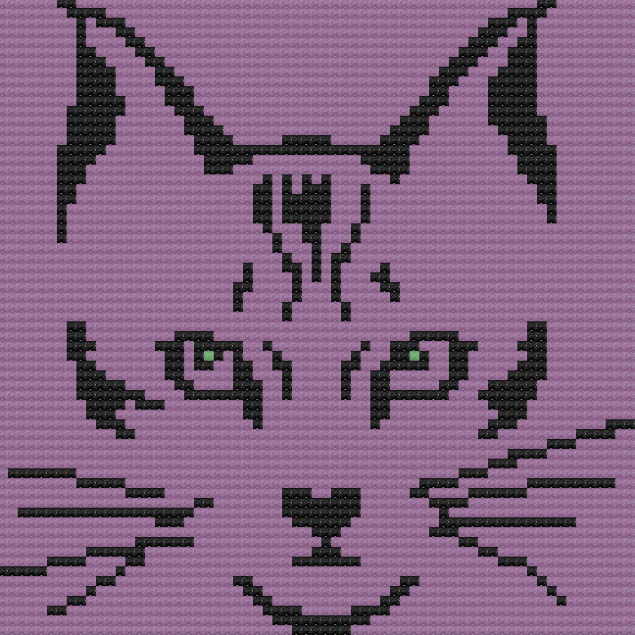 Cat Face Small Afghan, C2C Crochet Pattern, Written Row by Row, Color Counts, Instant Download, C2C Graph, C2C Pattern, Graphgan Pattern, Corner to Corner, Graphgan, Crochet Pattern