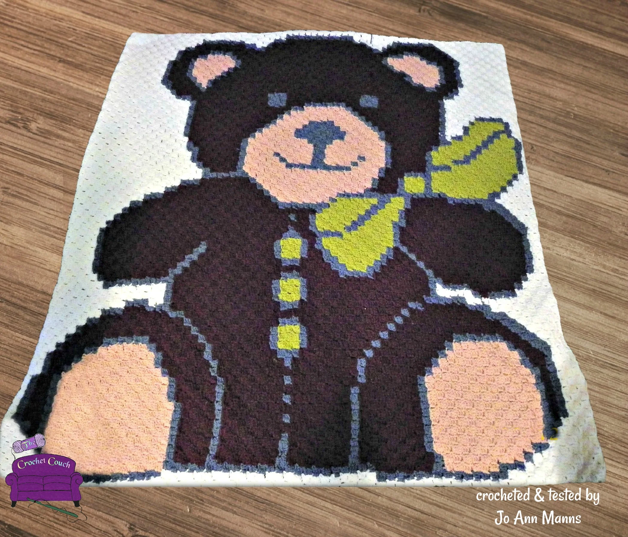 Teddy Bear Baby Afghan, C2C Crochet Pattern, Written Row by Row, Color Counts, Instant Download, C2C Graph, C2C Pattern, Graphgan Pattern, Corner to Corner, Graphgan, Crochet Pattern