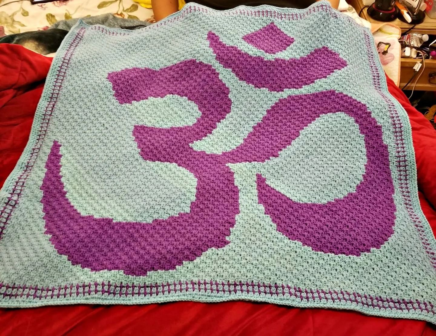 OM Afghan, C2C Crochet Pattern