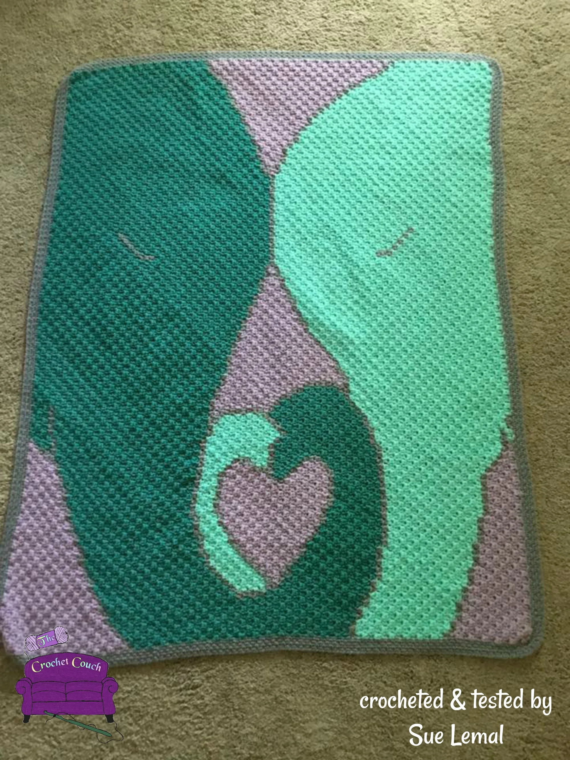 Elephant Love Afghan, C2C Crochet Pattern