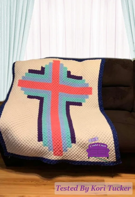 Cross Quilt Afghan, C2C Crochet Pattern