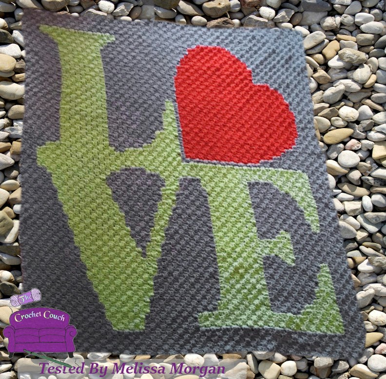 Love Afghan, C2C Crochet Pattern