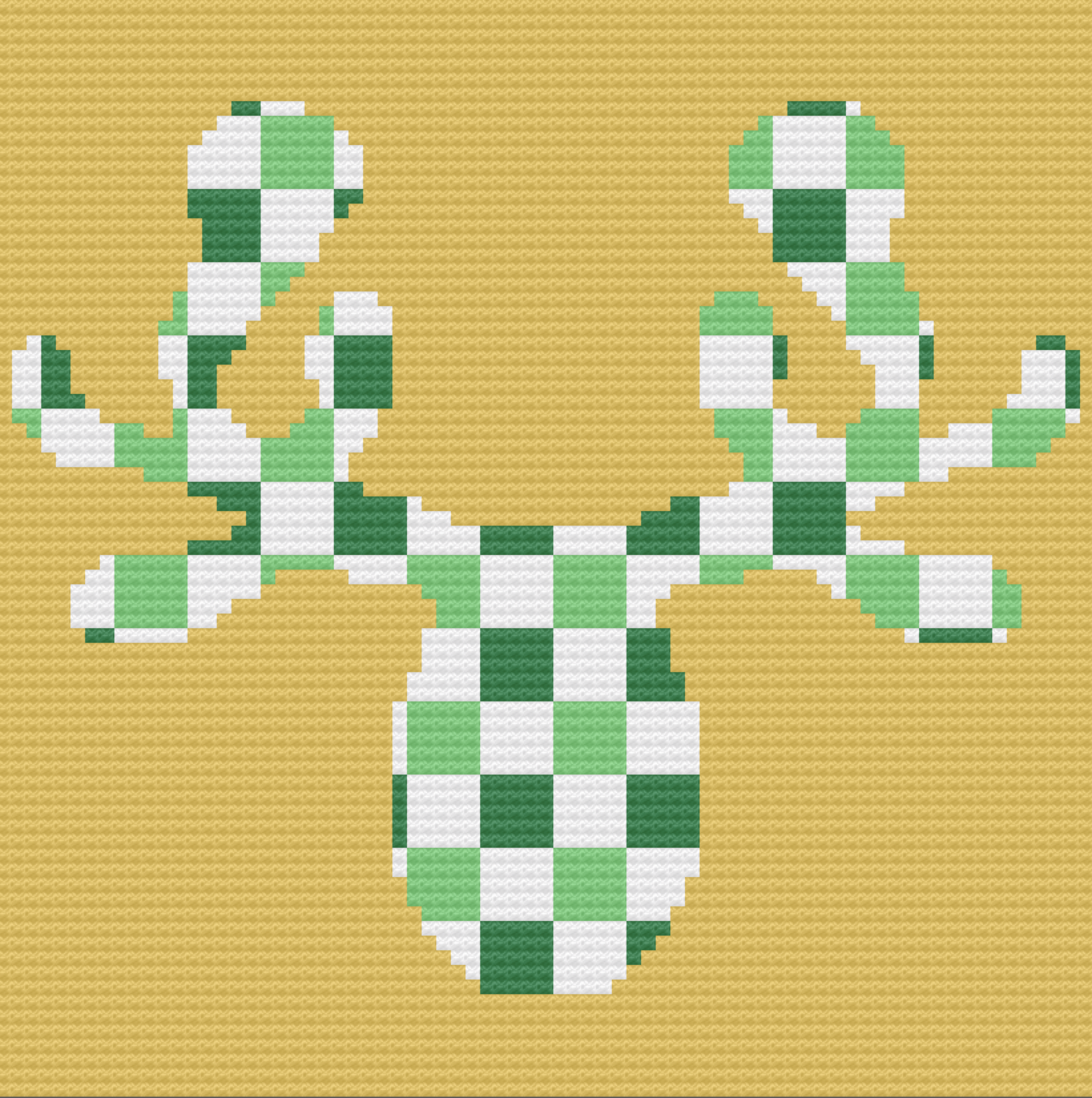 Moose Head Checkered Afghan, C2C Crochet Pattern