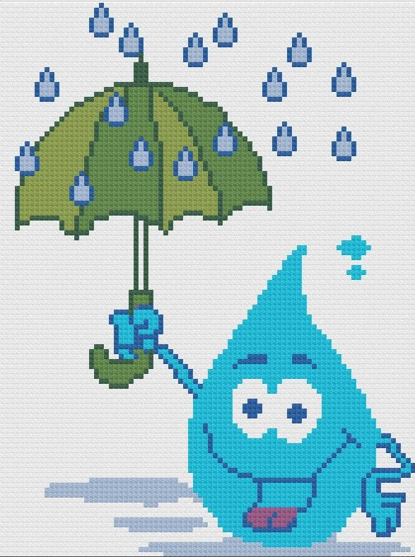 Raindrop Twin Afghan, C2C Crochet Pattern