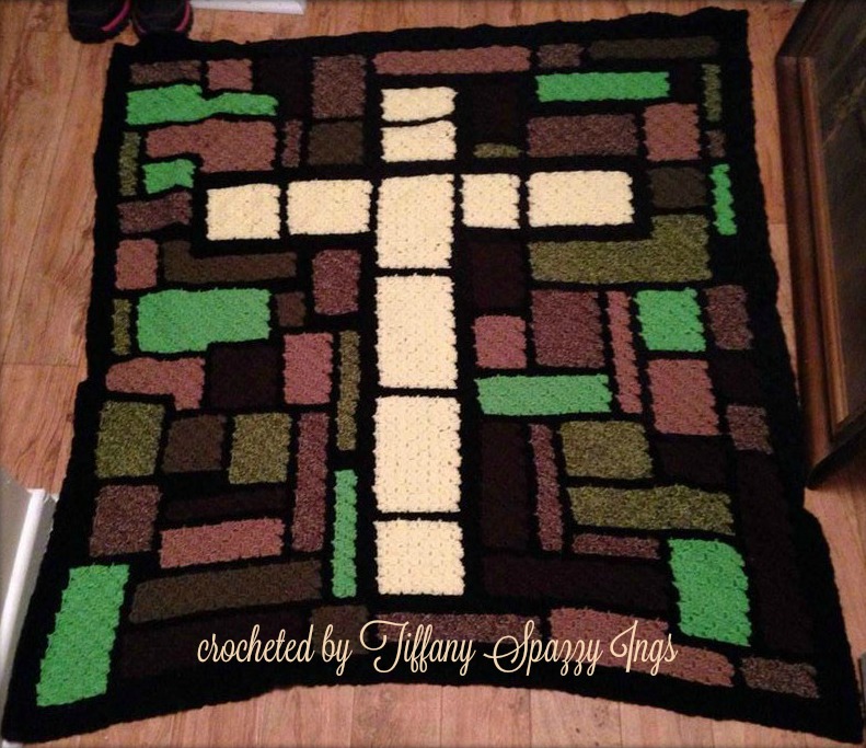 Stained Glass Cross Afghan, C2C Crochet Pattern, Written Row by Row, Color Counts, Instant Download, C2C Graph, C2C Pattern, Graphgan Pattern, Corner to Corner, Graphgan, Crochet Pattern