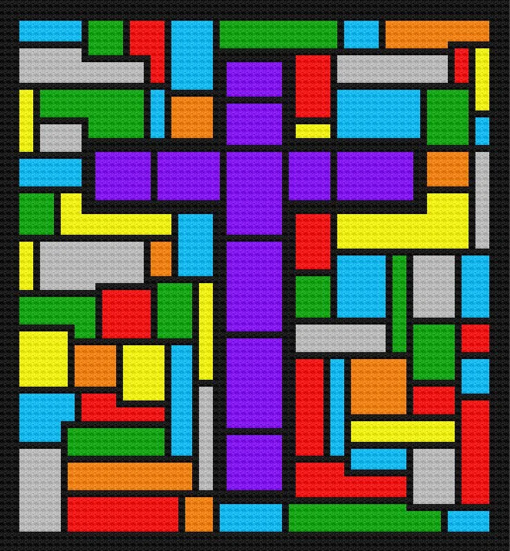 Stained Glass Cross Afghan, C2C Crochet Pattern, Written Row by Row, Color Counts, Instant Download, C2C Graph, C2C Pattern, Graphgan Pattern, Corner to Corner, Graphgan, Crochet Pattern
