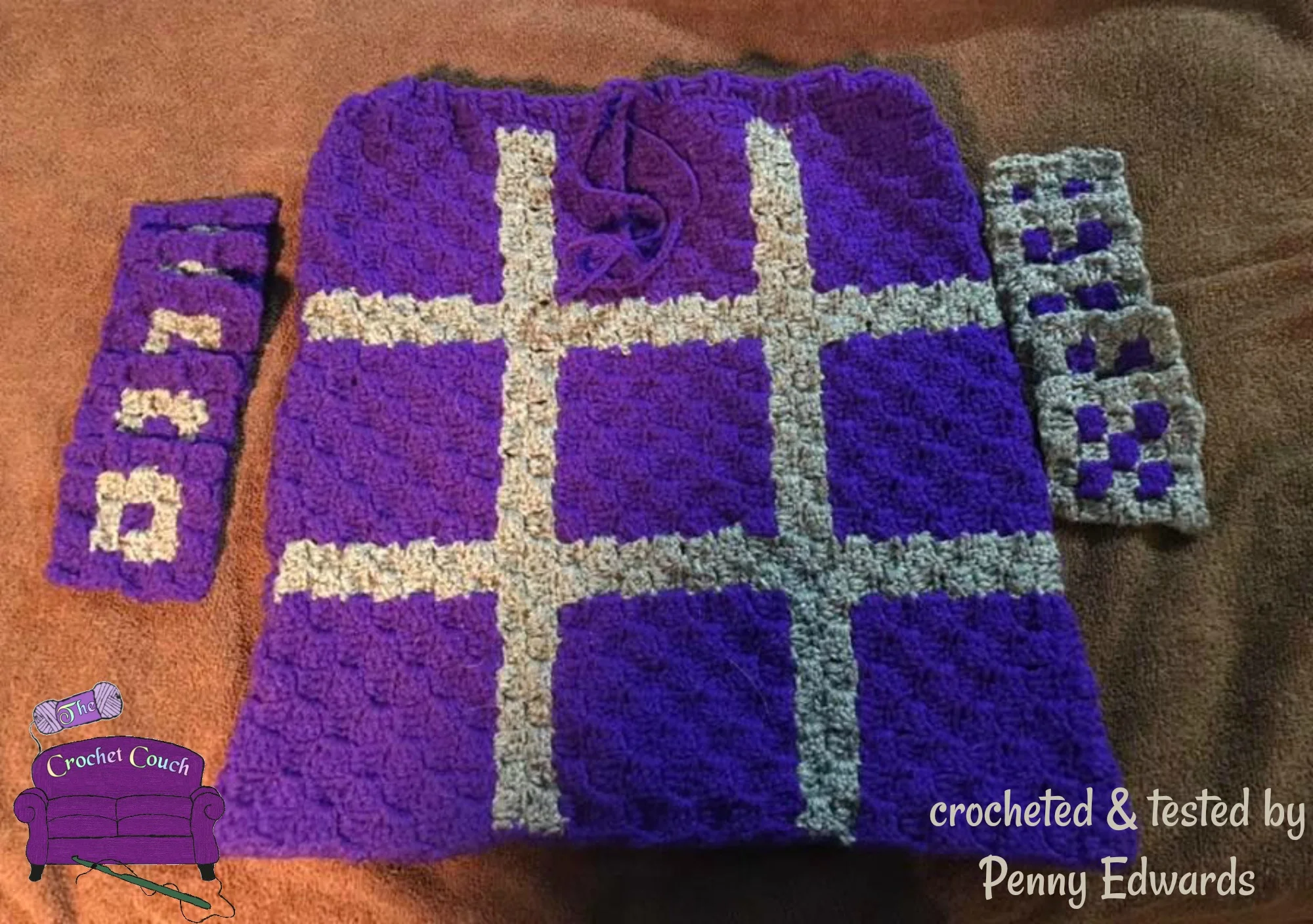 Tic Tac Toe Game, C2C Crochet Pattern, Written Row by Row, Color Counts, Instant Download, C2C Graph, C2C Pattern, Corner to Corner, Crochet Pattern