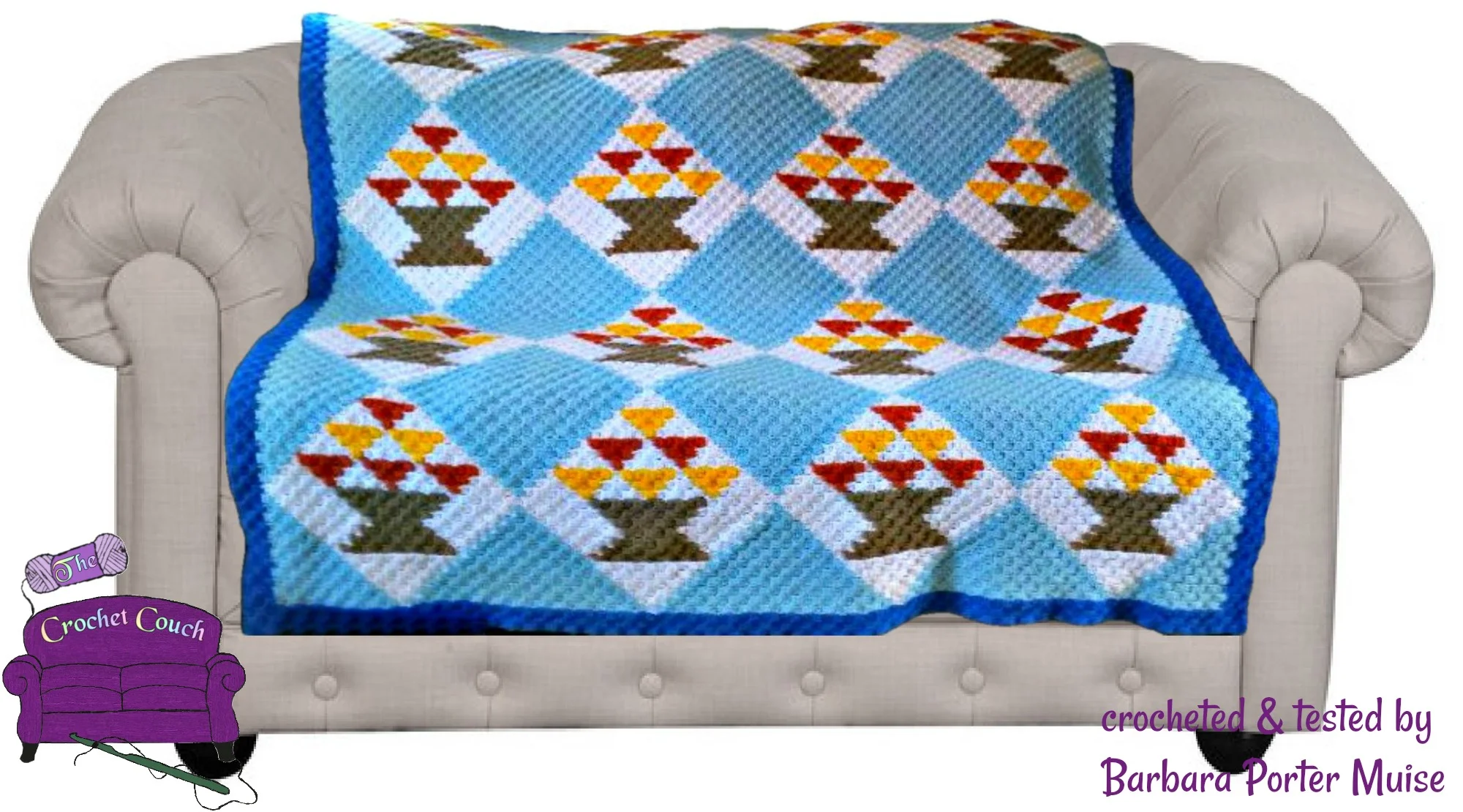 Quilt Baskets Afghan, C2C Crochet Pattern