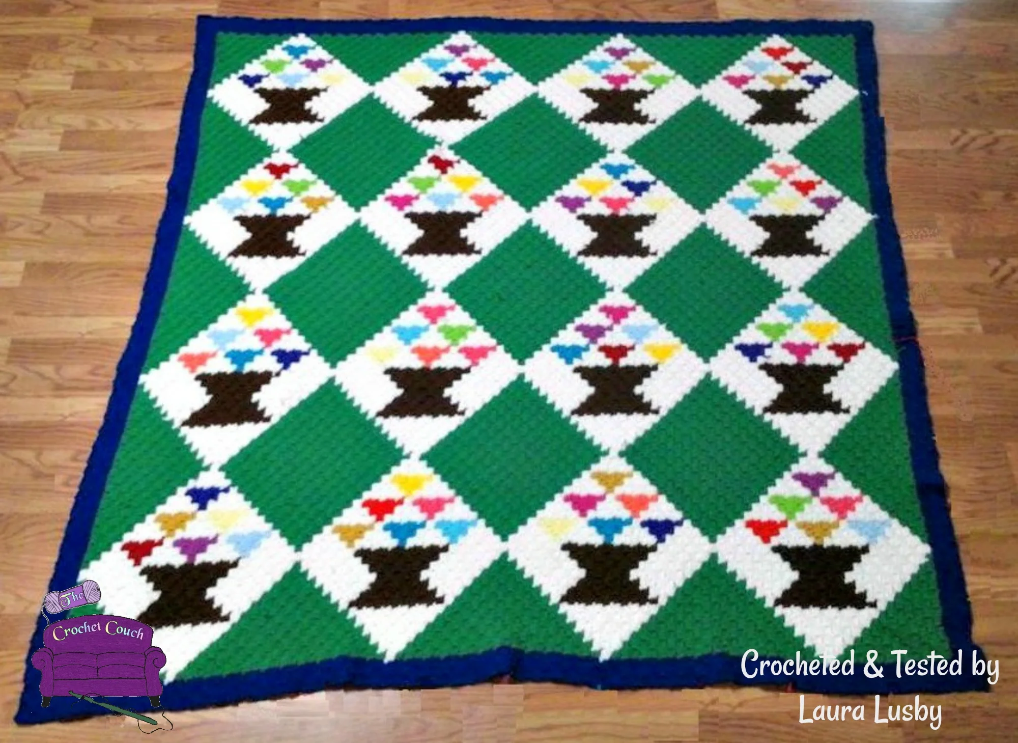 Quilt Baskets Afghan, C2C Crochet Pattern