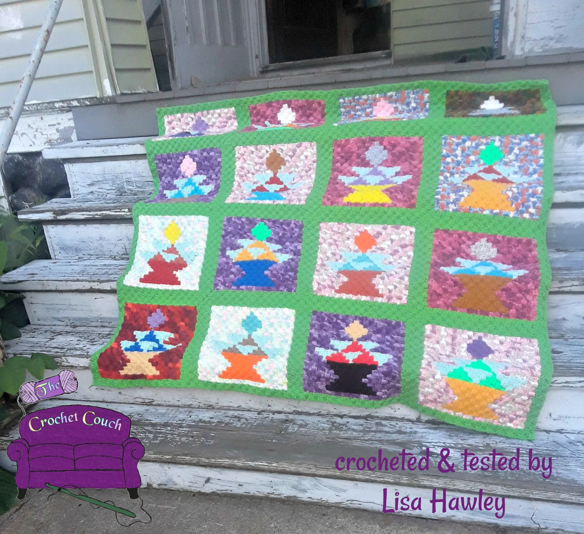 Kathy Stash Buster Quilt Afghan, C2C Crochet Pattern, Written Row by Row, Color Counts, Instant Download, C2C Graph, C2C Pattern, Graphgan Pattern, Corner to Corner, Graphgan, Crochet Pattern