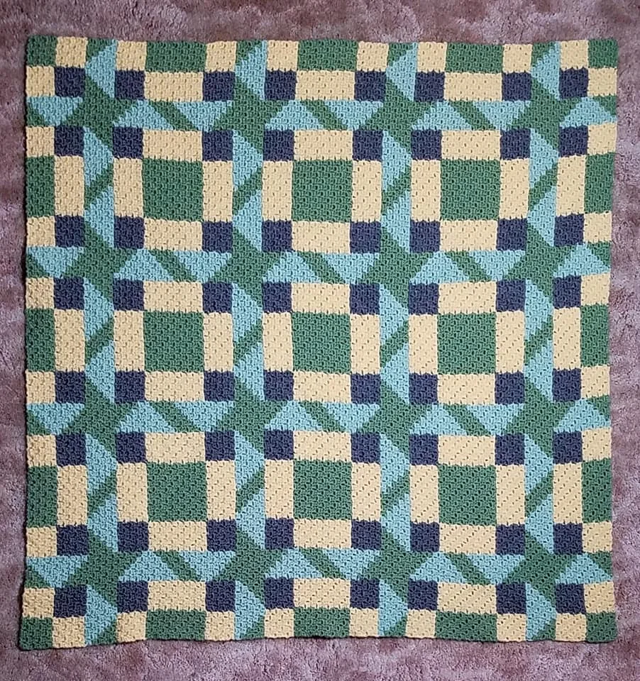 Melissa Quilt Afghan, C2C Crochet Pattern