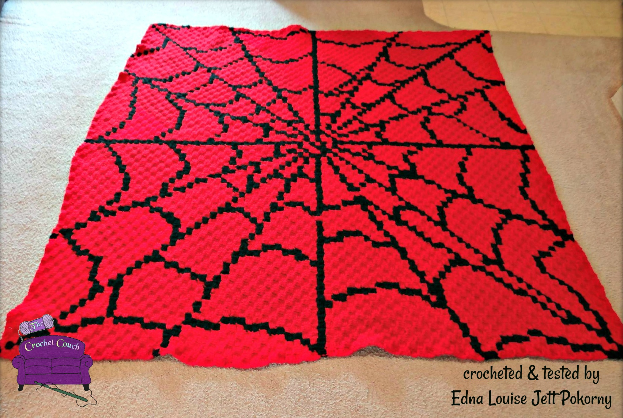 Spiderweb Afghan, C2C Crochet Pattern, Written Row by Row, Color Counts, Instant Download, C2C Graph, C2C Pattern, Graphgan Pattern, Corner to Corner, Graphgan, Crochet Pattern