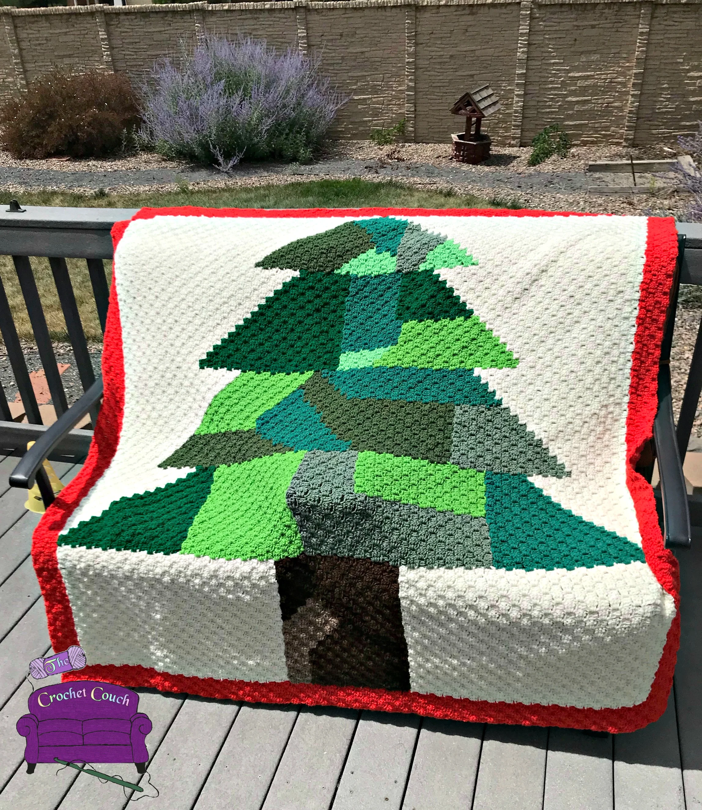Quilted Patchwork Pine Afghan, C2C Crochet Pattern, Written Row by Row, Color Counts, Instant Download, C2C Graph, C2C Pattern, Graphgan Pattern, Corner to Corner, Graphgan, Crochet Pattern