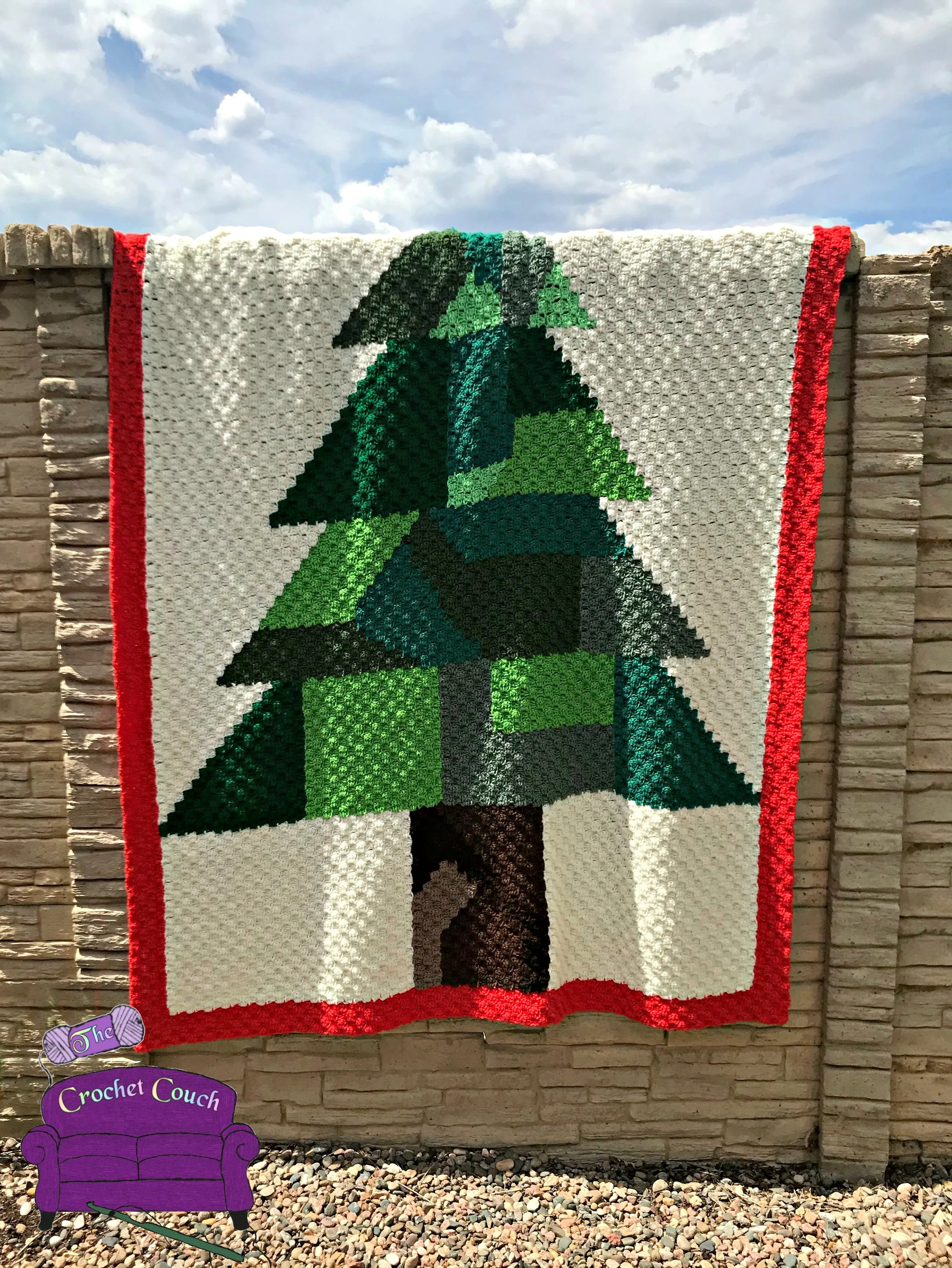 Quilted Patchwork Pine Afghan, C2C Crochet Pattern, Written Row by Row, Color Counts, Instant Download, C2C Graph, C2C Pattern, Graphgan Pattern, Corner to Corner, Graphgan, Crochet Pattern