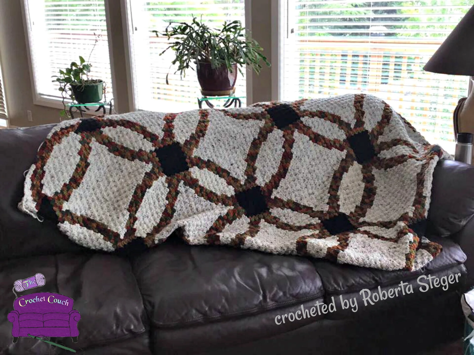 Wedding Ring Quilt Afghan, Queen Size, C2C Crochet Pattern