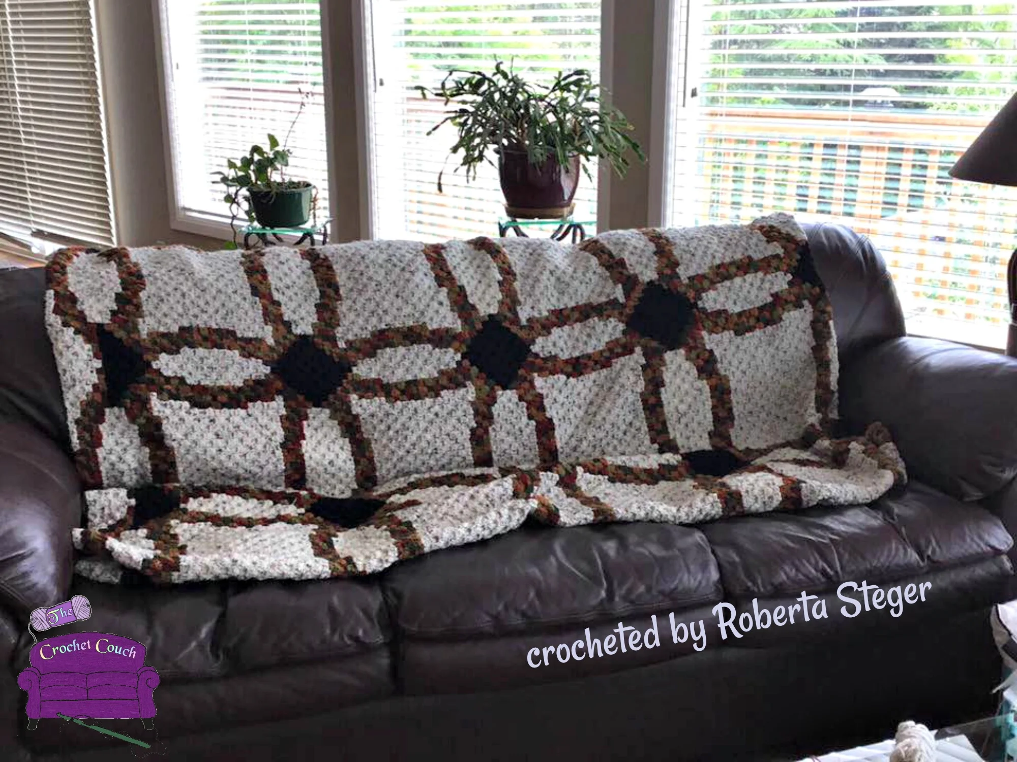 Wedding Ring Quilt Afghan, Queen Size, C2C Crochet Pattern