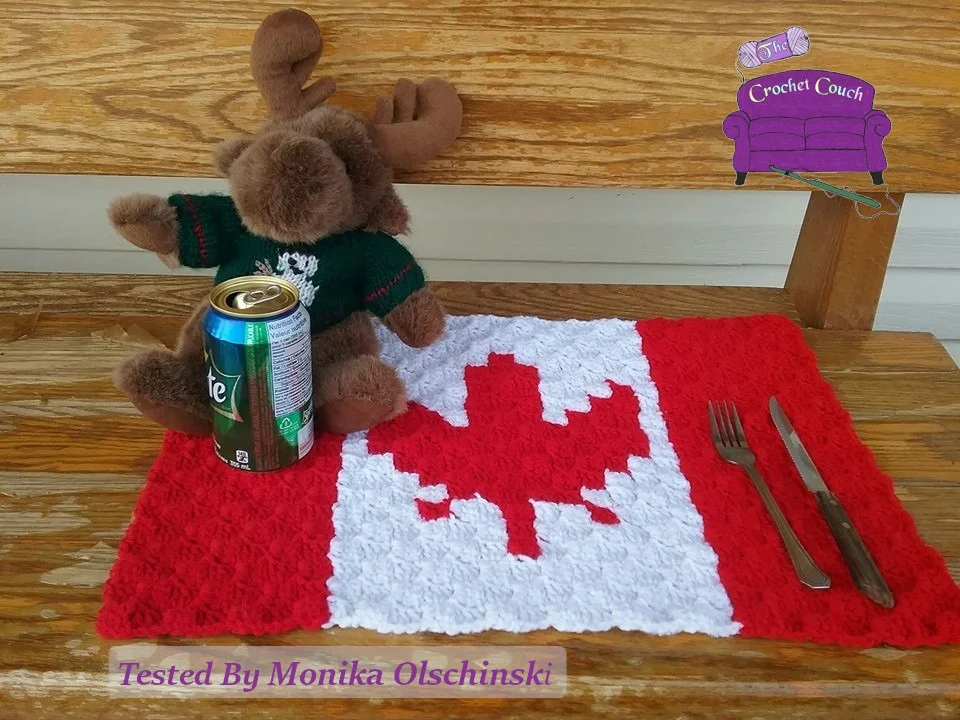 Canadian Flag Placemat, C2C Crochet Pattern