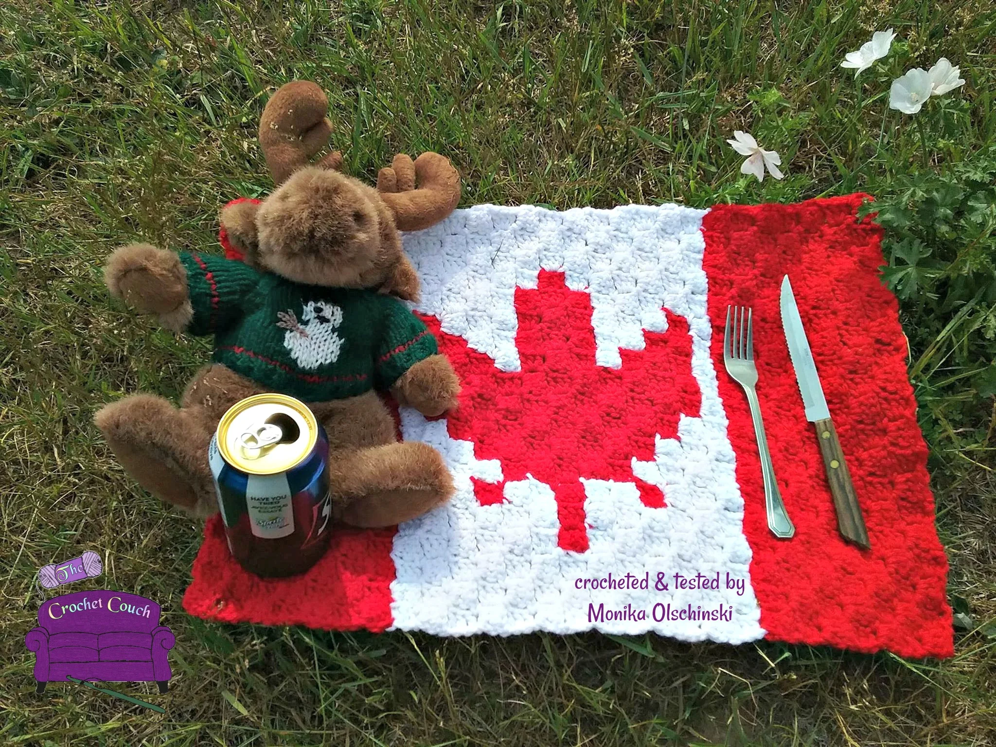 Canadian Flag Placemat, C2C Crochet Pattern