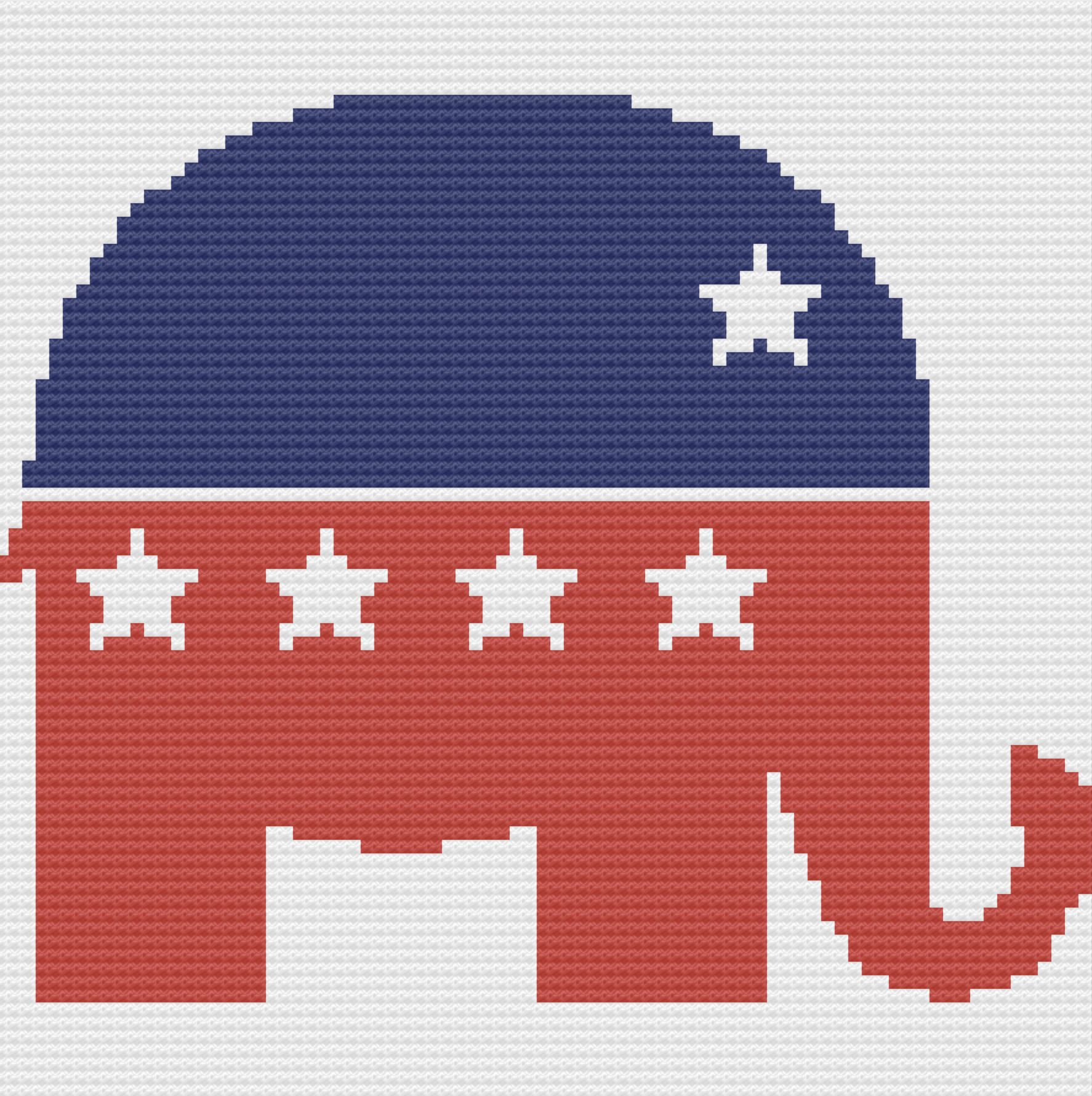 Republican Elephant Afghan, C2C Crochet Pattern, Written Row by Row, Color Counts, Instant Download, C2C Graph, C2C Pattern, Graphgan Pattern, Corner to Corner, Graphgan, Crochet Pattern