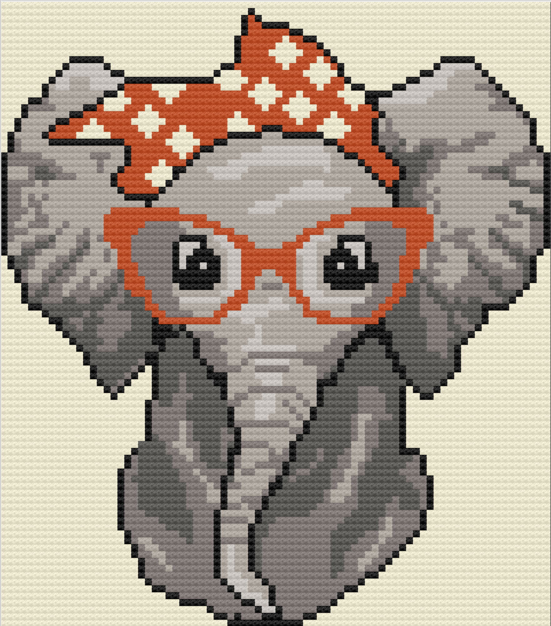 Miss Elephant Afghan, C2C Crochet Pattern, Written Row by Row, Color Counts, Instant Download, C2C Graph, C2C Pattern, Graphgan Pattern, Corner to Corner, Graphgan, Crochet Pattern, Crochet Couch