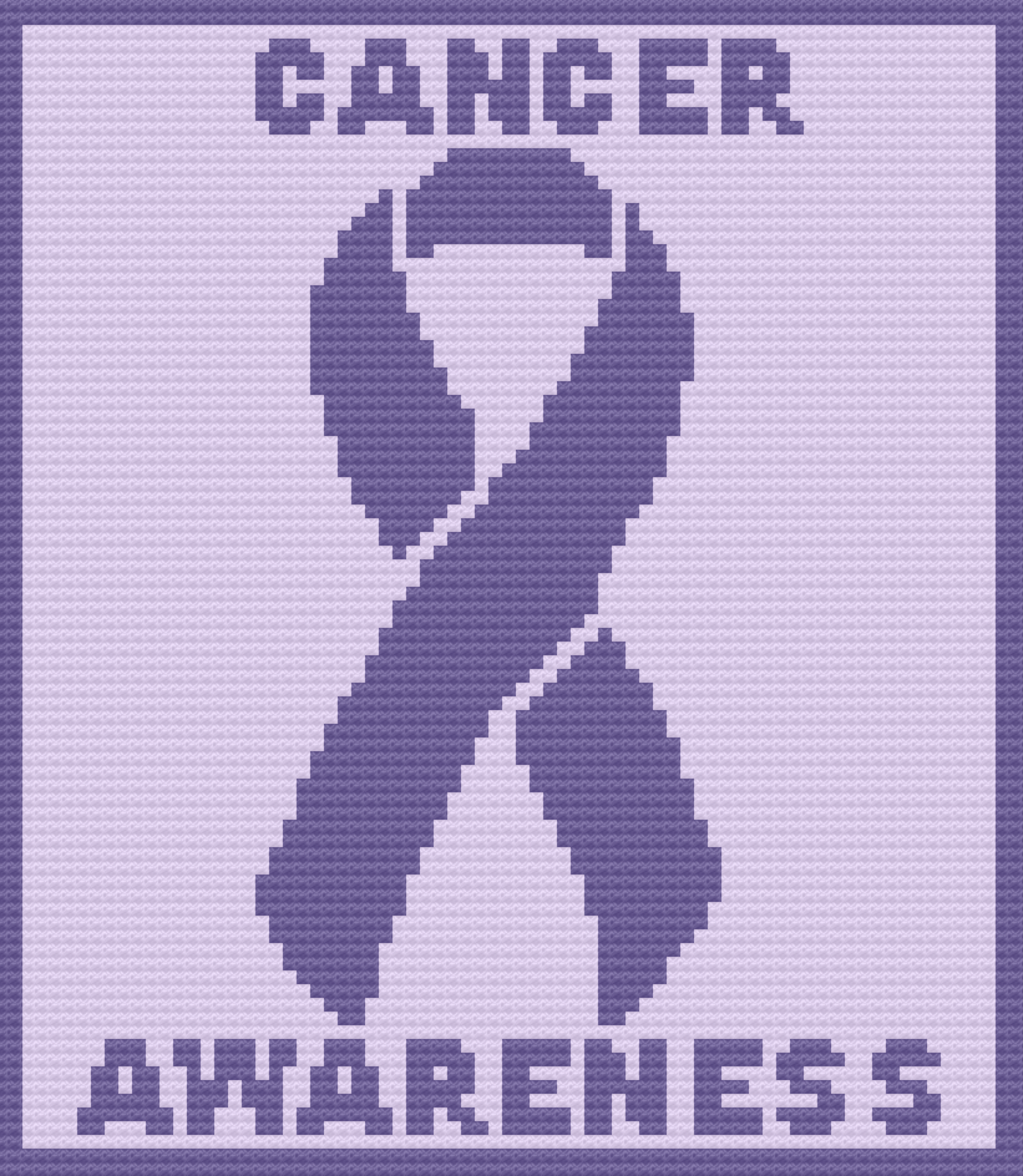 Cancer Awareness Afghan, C2C Crochet Pattern