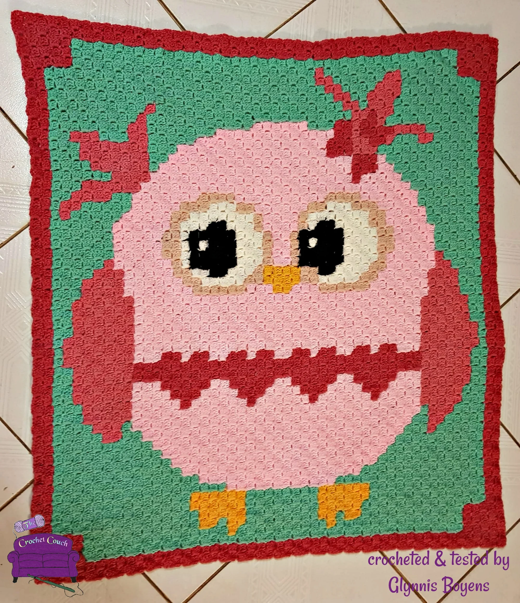 Owl Kids Afghan, C2C Crochet Pattern