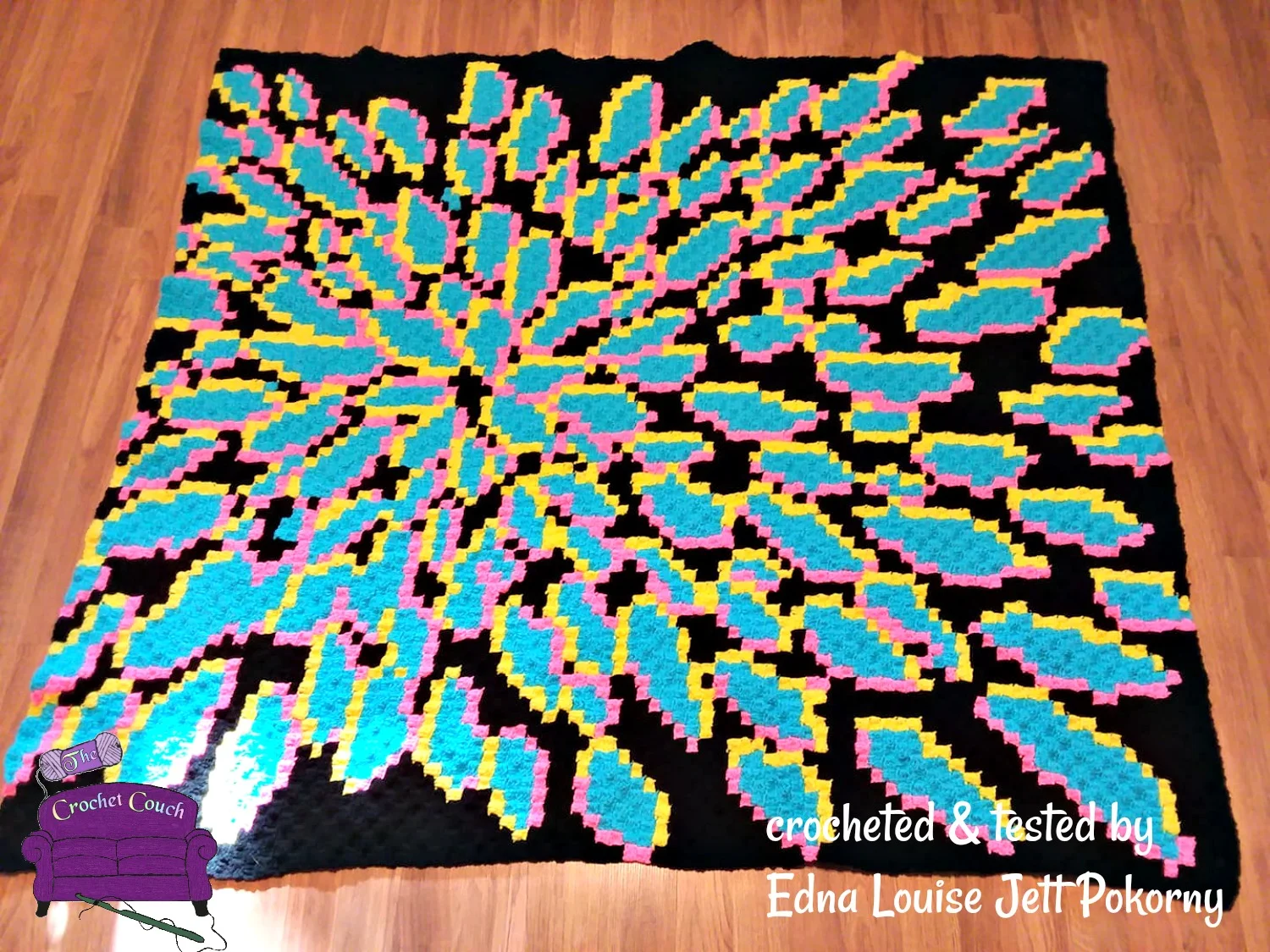 Meteor Explosion Afghan, C2C Crochet Pattern