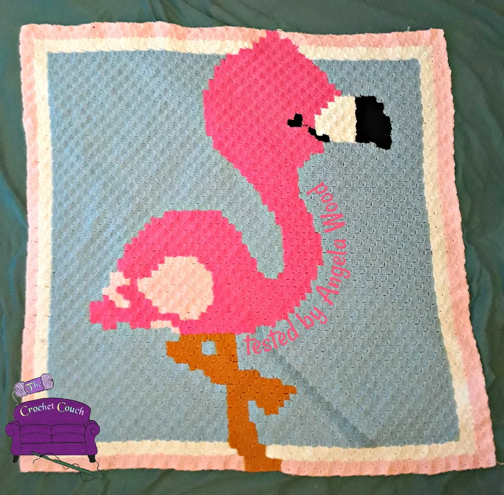 Flamingo Baby Afghan, C2C Crochet Pattern
