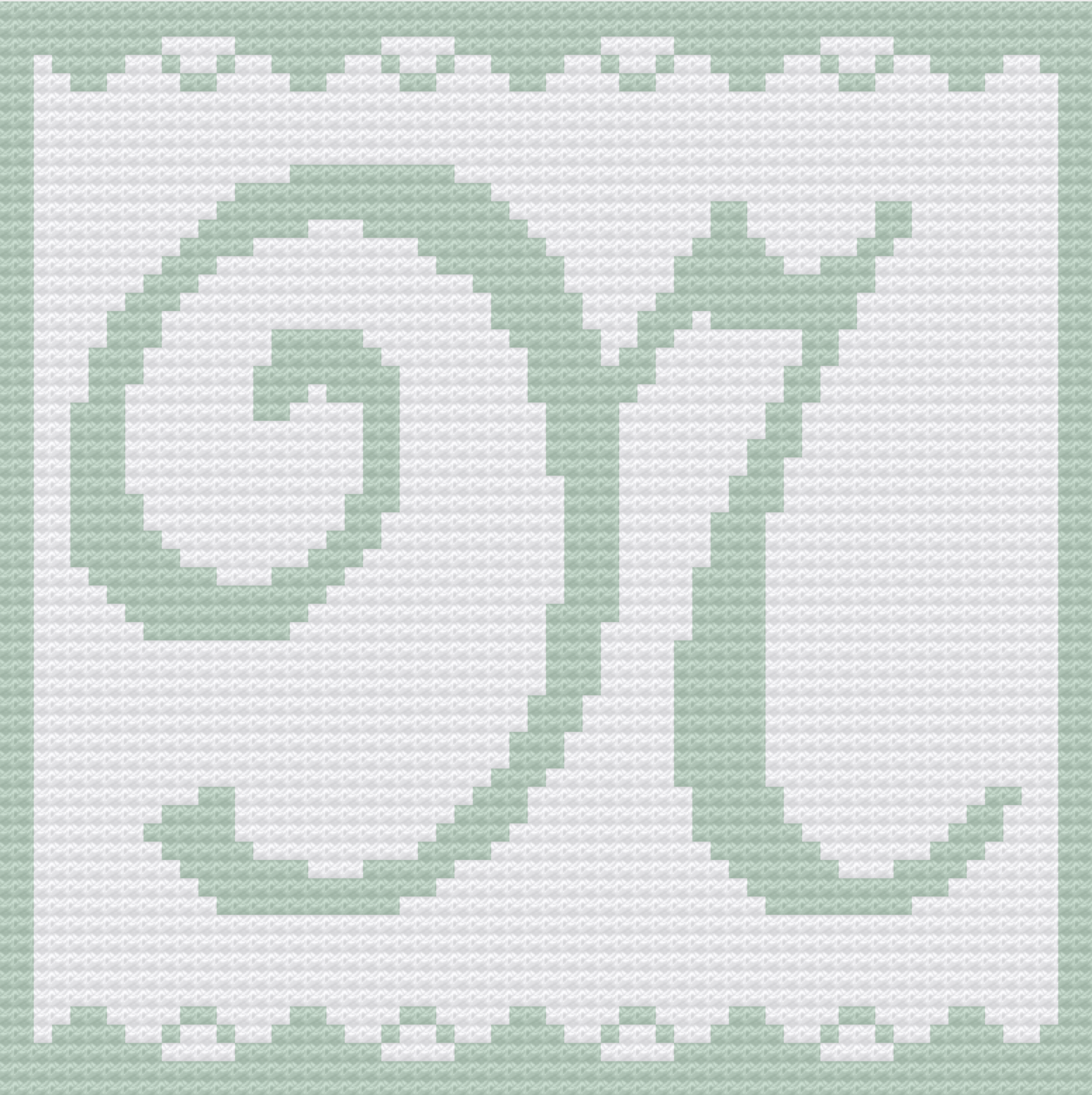 Letter N Baby Afghan, C2C Crochet Pattern