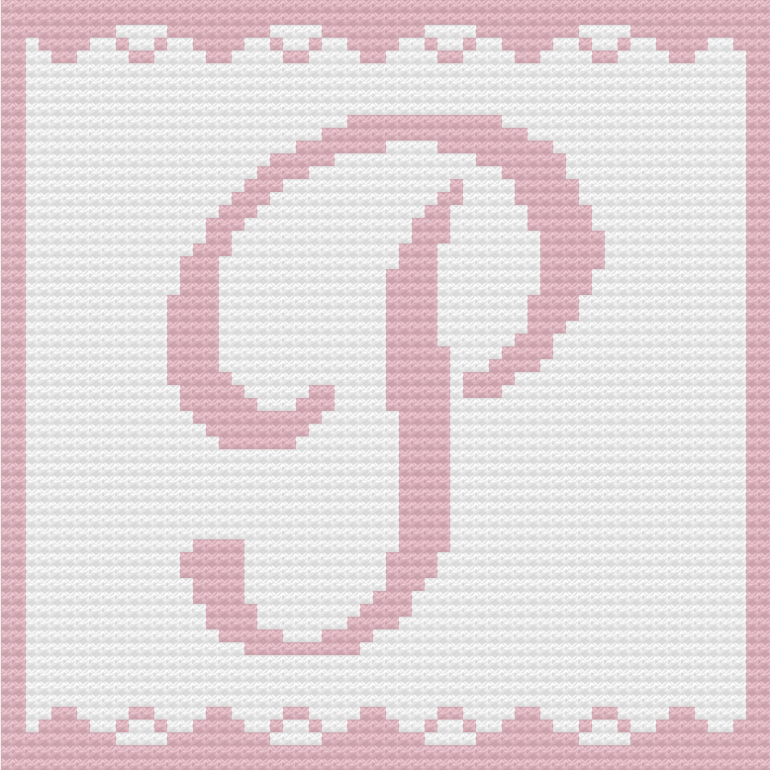 Letter P Baby Afghan, C2C Crochet Pattern