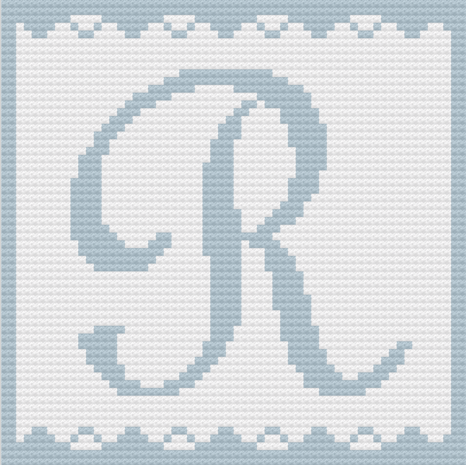Letter R Baby Afghan, C2C Crochet Pattern