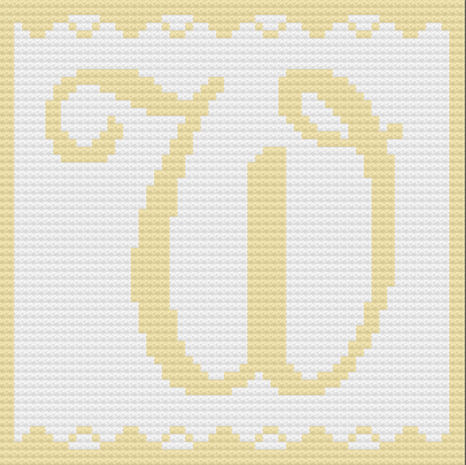 Letter W Baby Afghan, C2C Crochet Pattern