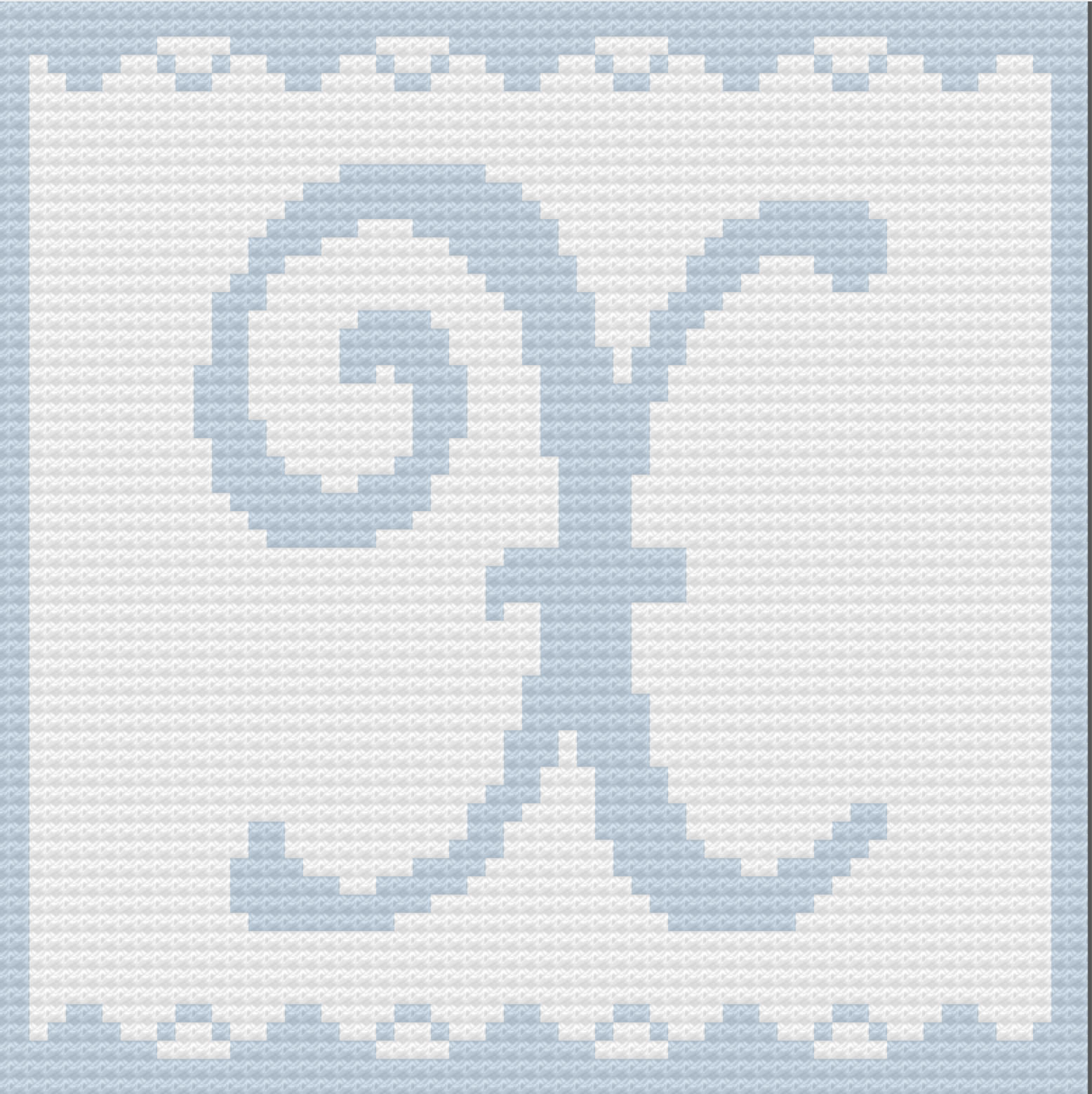 Letter X Baby Afghan, C2C Crochet Pattern