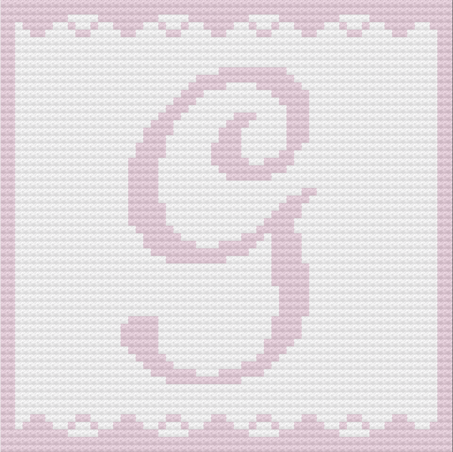 Letter G Baby Afghan, C2C Crochet Pattern