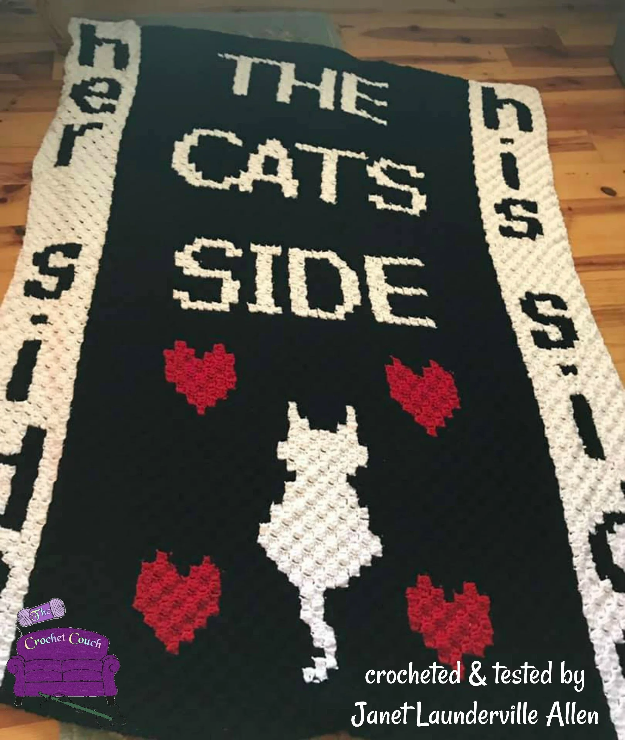 Cats Side Afghan, C2C Crochet Pattern
