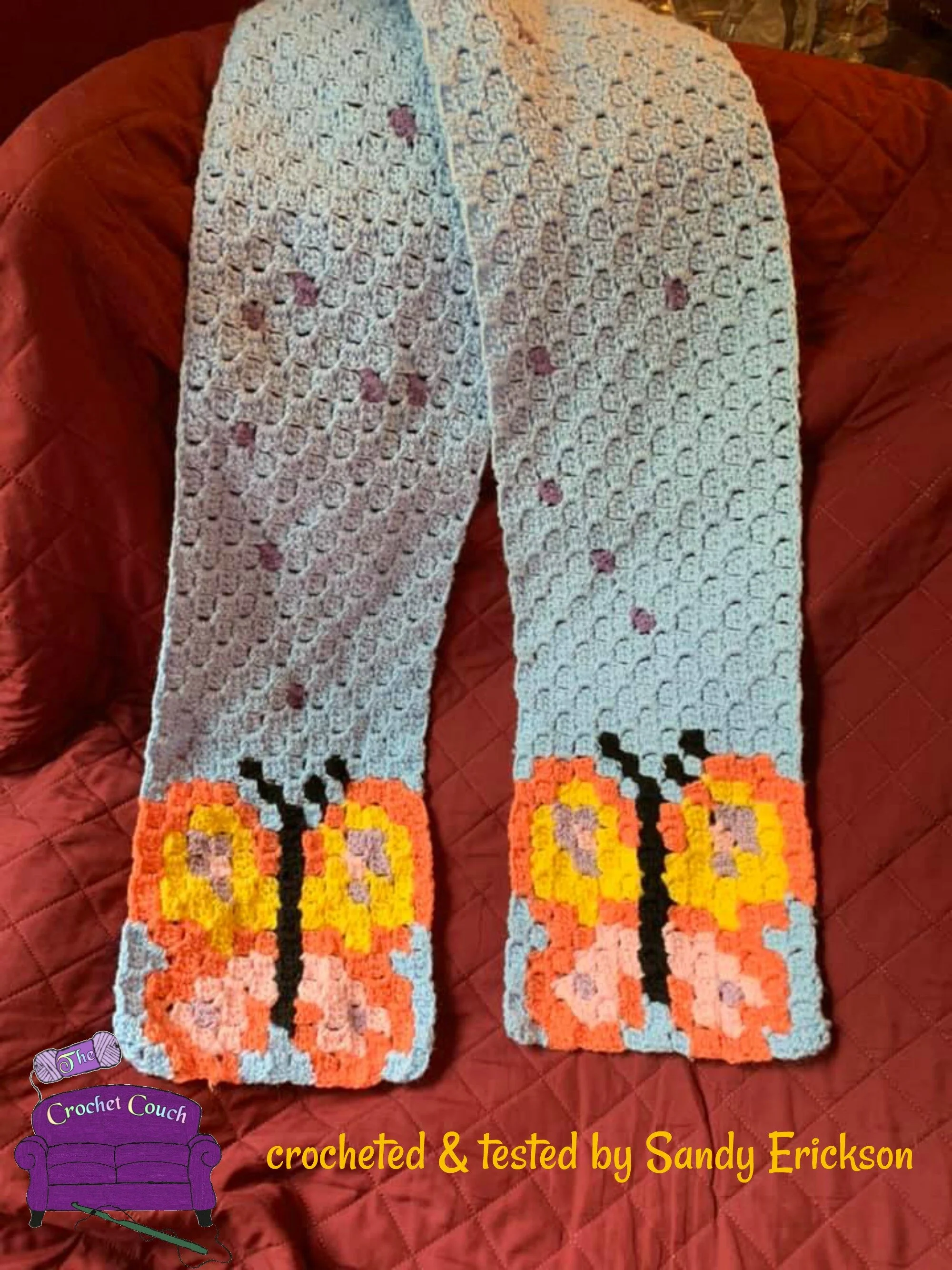 Butterfly Scarf, C2C Crochet Pattern